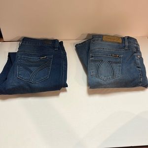 Lot of 2 Seven 7 Jeans size 4 skinny AND Size 6 High Rose Skinny